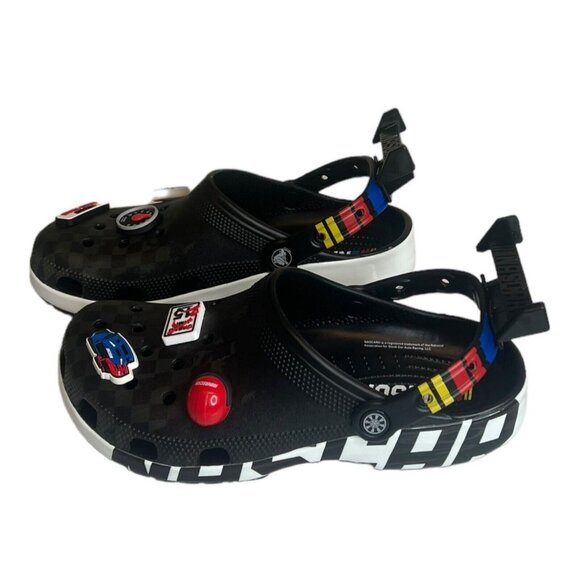 Crocs Nascar Classic Clog New With Charms Racing Jibbitz Size M8 / W 10 NWT - Picture 2 of 8